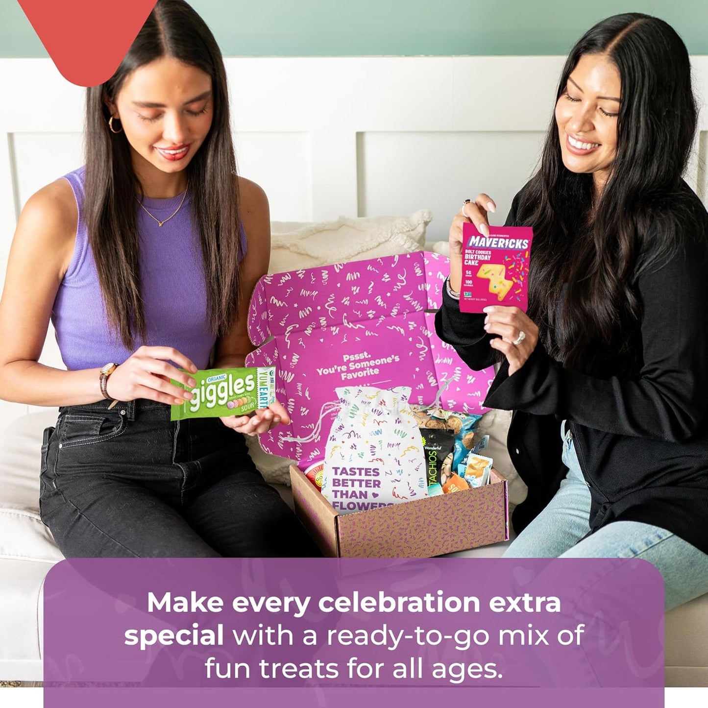 Bunny James Boxes Birthday Snacks Bag – Fun Birthday Party Favors, Cake-Flavored Treats, Candy & Snack Variety Pack for Kids, Teens & Adults