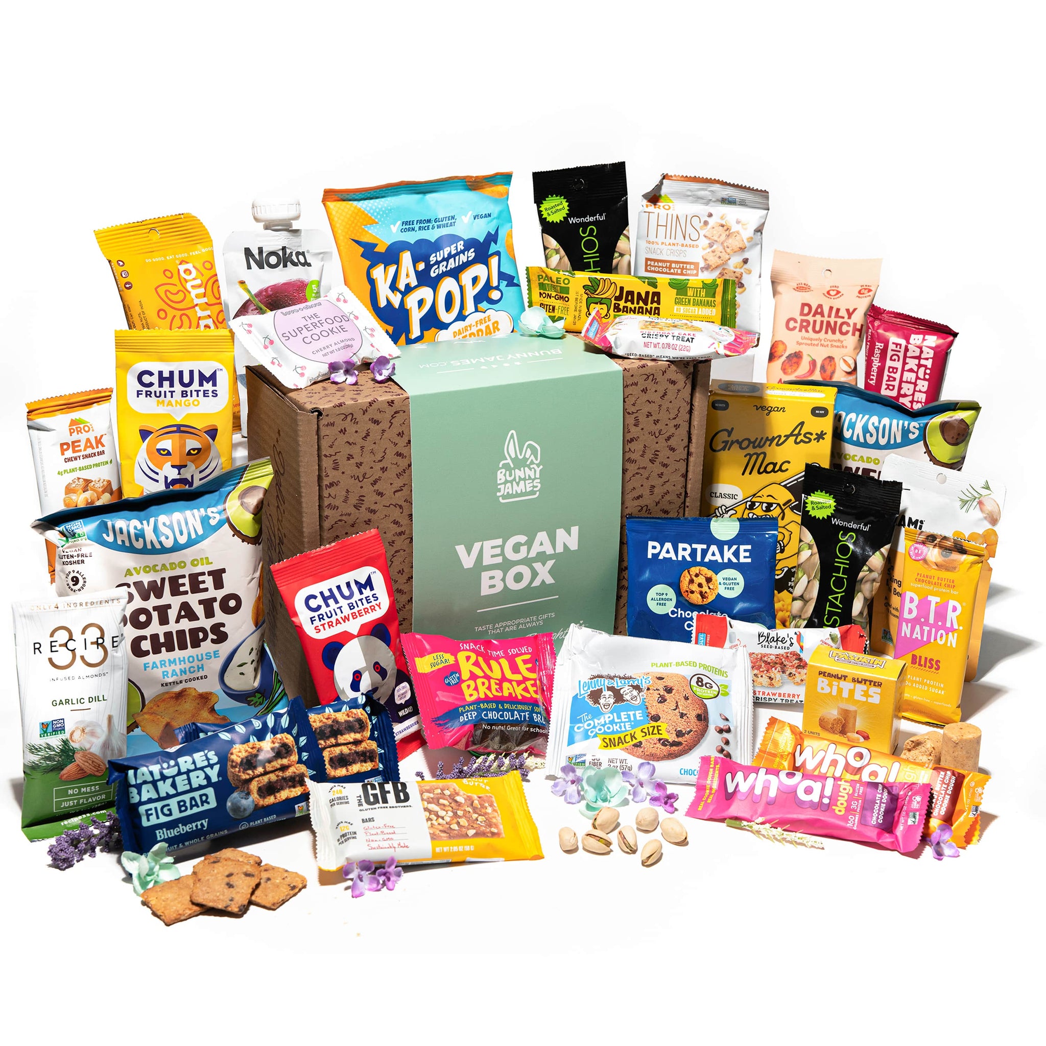Plant-Based Father's Day Gift: Deluxe Vegan Snack Box, Cookies, Protein, Fruit, Nuts, Bars, Chips