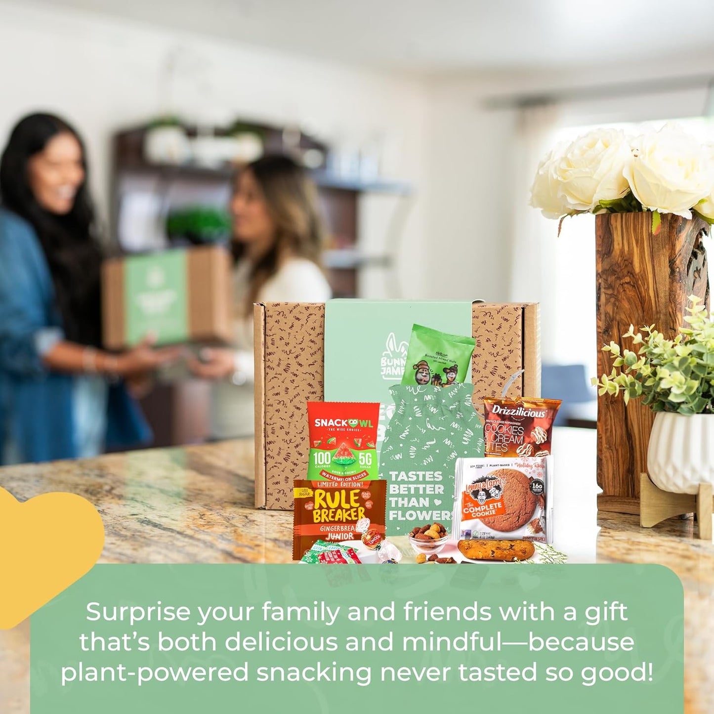 Bunny James Boxes Snack Gift Bag Vegan Snack Gift Bag – Candy, Chocolate & Gourmet Treats Inside