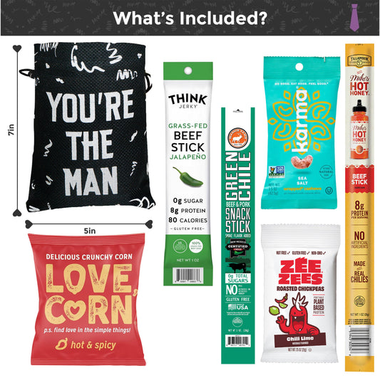 Bunny James Boxes Snack Jerky 'You're The Man' Gift Bag - Flavor-Packed Snack Adventure!
