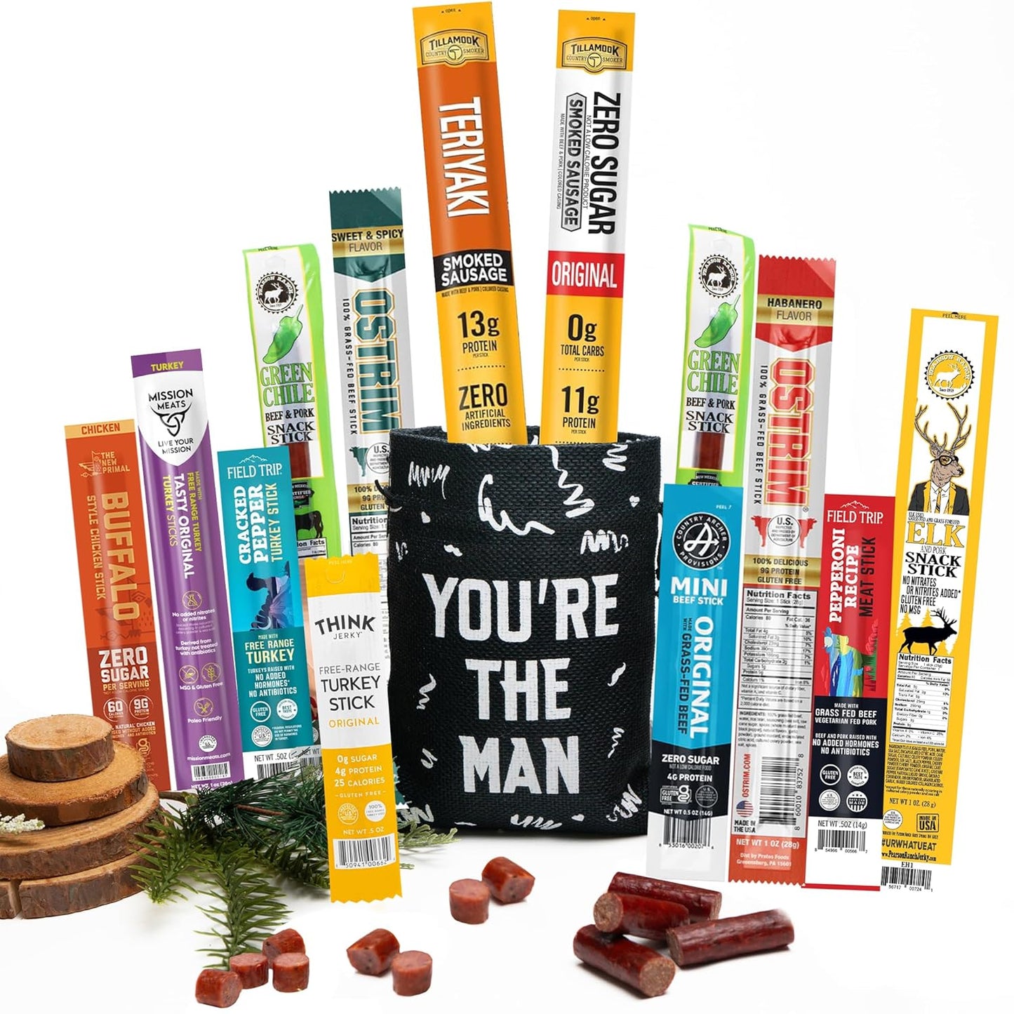 Bunny James Boxes Snack π₯ Ultimate Jerky Sticks Gift Bag β 12 High-Protein Snack Sticks