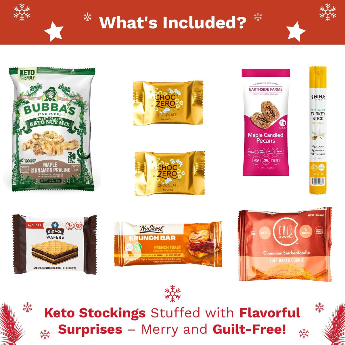 Ultimate Keto Holiday Gift Bundle - Premium Low Carb Snacks, Prefilled  Stocking, & a Cute Mug