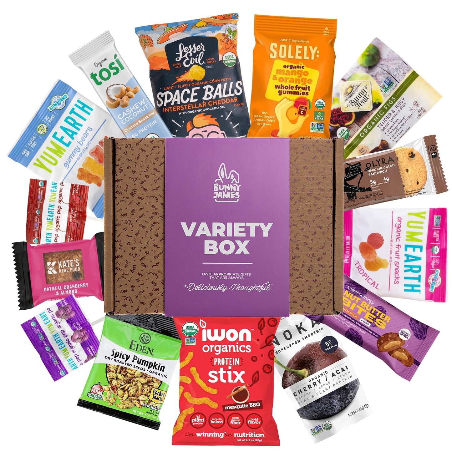 Bunny James Boxes Variety Box Premium 100% Organic Sampler Box