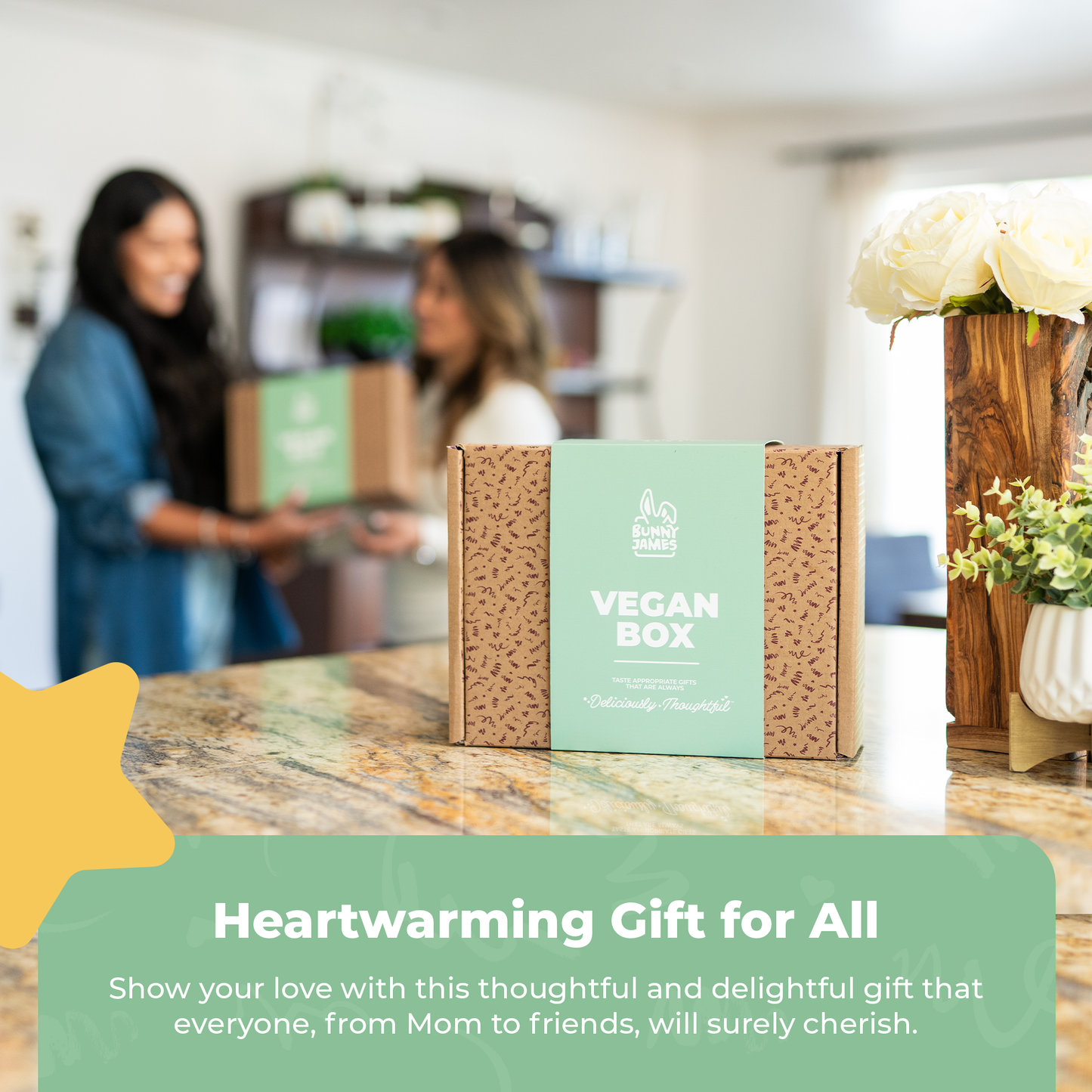 Bunny James Boxes Vegan Box Vegan Snacks Gift Basket – Healthy Treats Variety Pack with Cookies, Protein Bars, Candy, Chips, Jerky, Fruit & Nut Blends – Perfect Vegan Gift for Adults