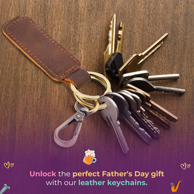 Bunny James Boxes Father's Day Gift - Leather Keychain