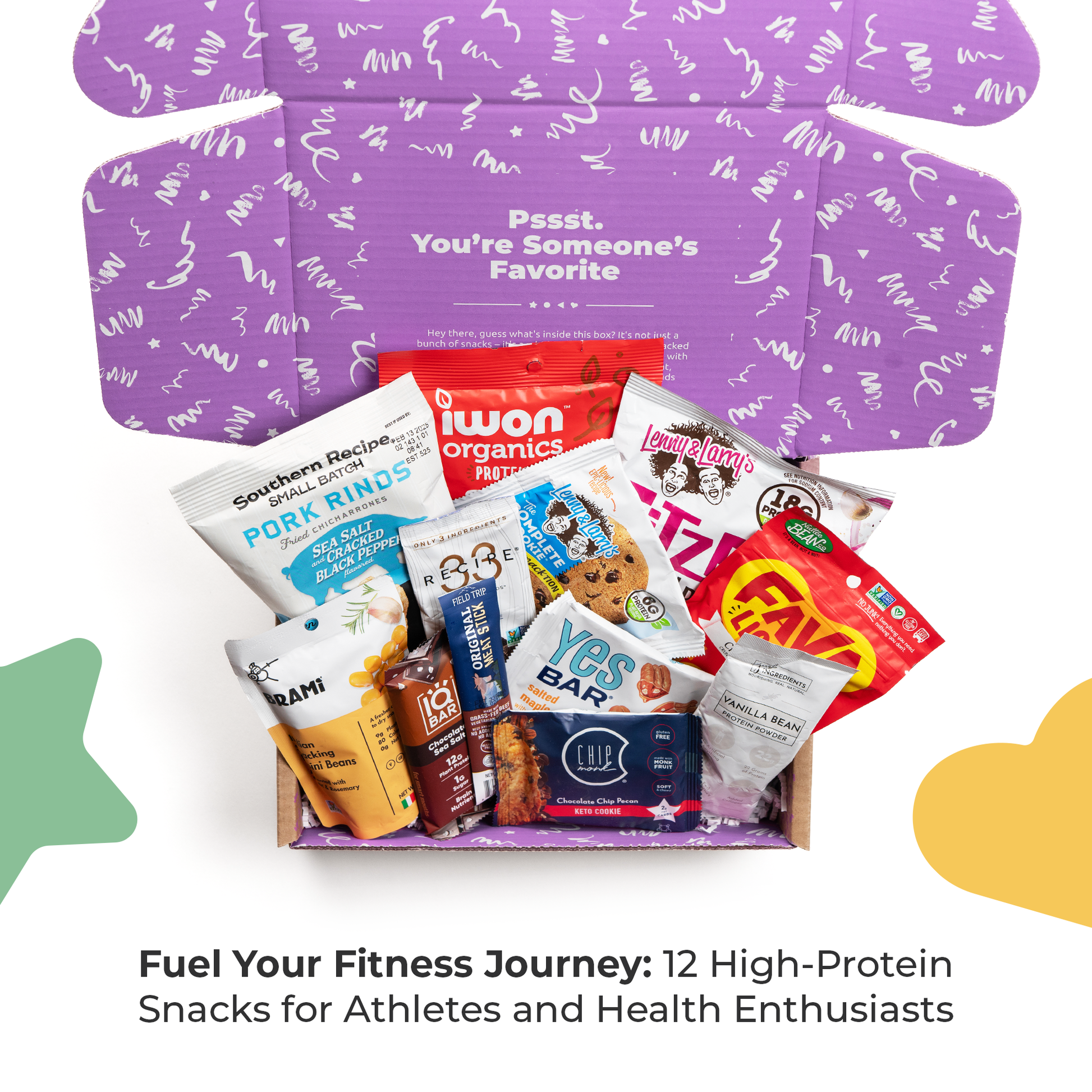 Bunny James Boxes Fitness Box High Protein Fitness Box: 12 Delicious Low-Carb Snacks for Muscle Gain & Weight Loss