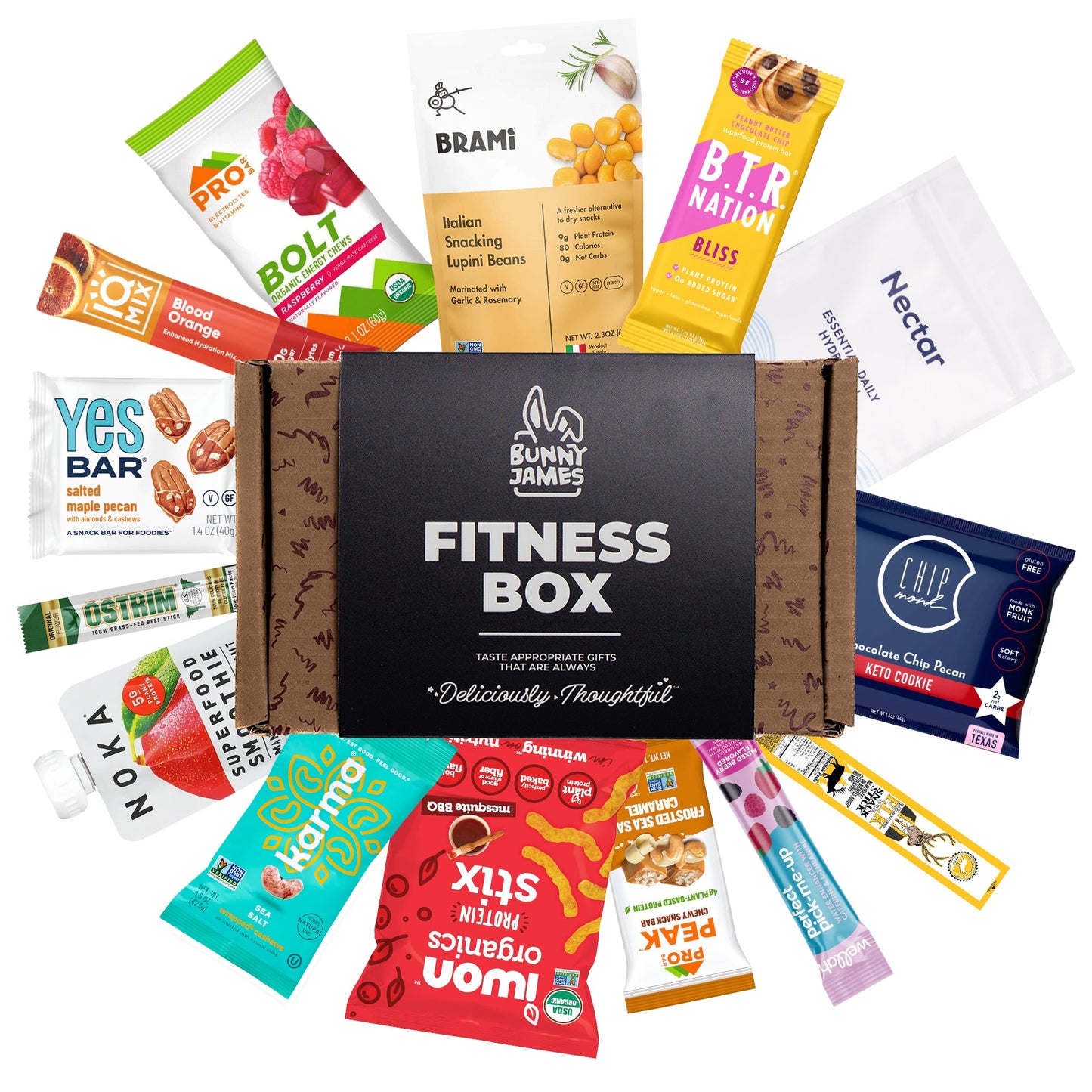 Bunny James Boxes Fitness Box High Protein Fitness Box: 14 Easy & Delicious High Protein Snacks for On-the-Go Fuel