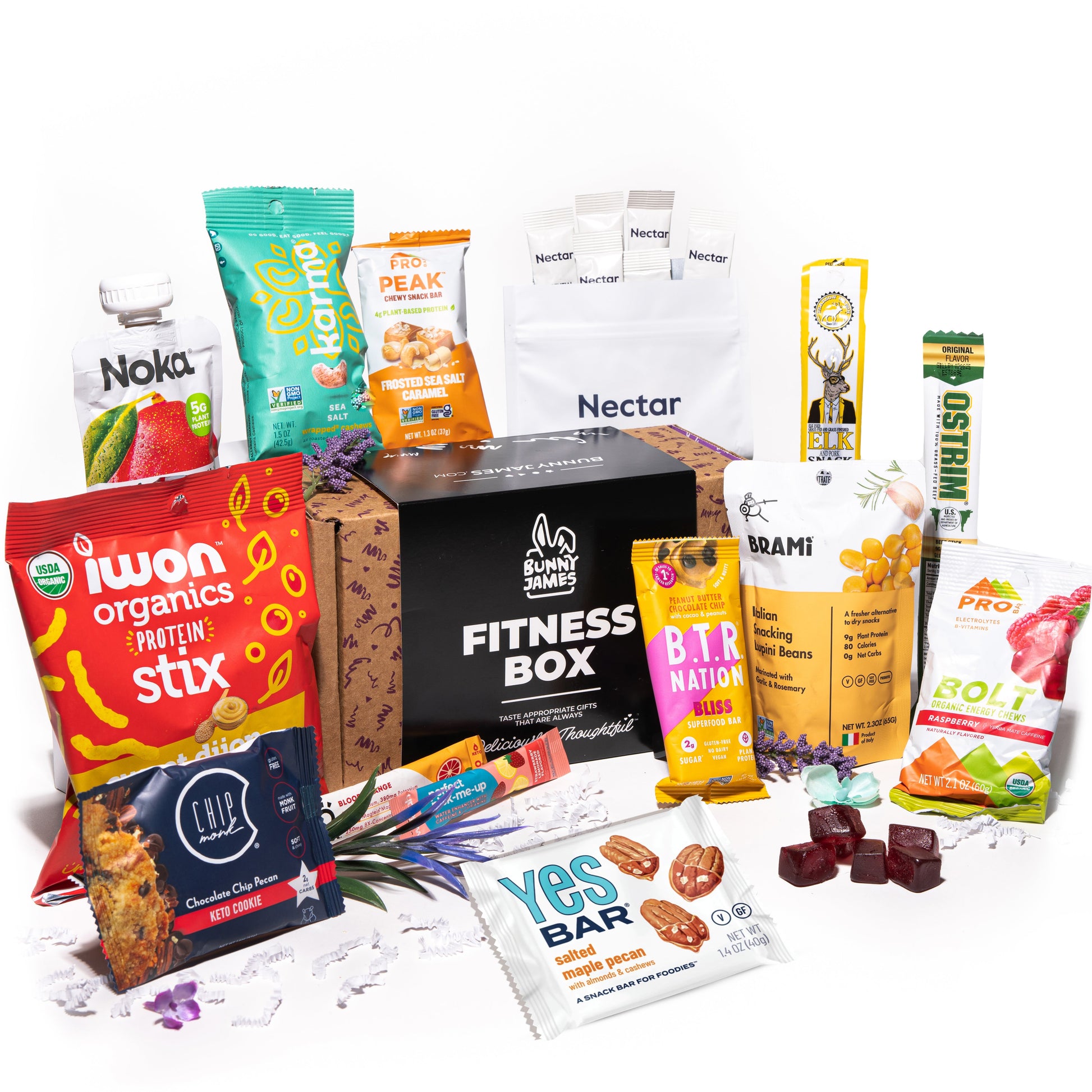 Bunny James Boxes Fitness Box High Protein Fitness Box: 14 Easy & Delicious High Protein Snacks for On-the-Go Fuel