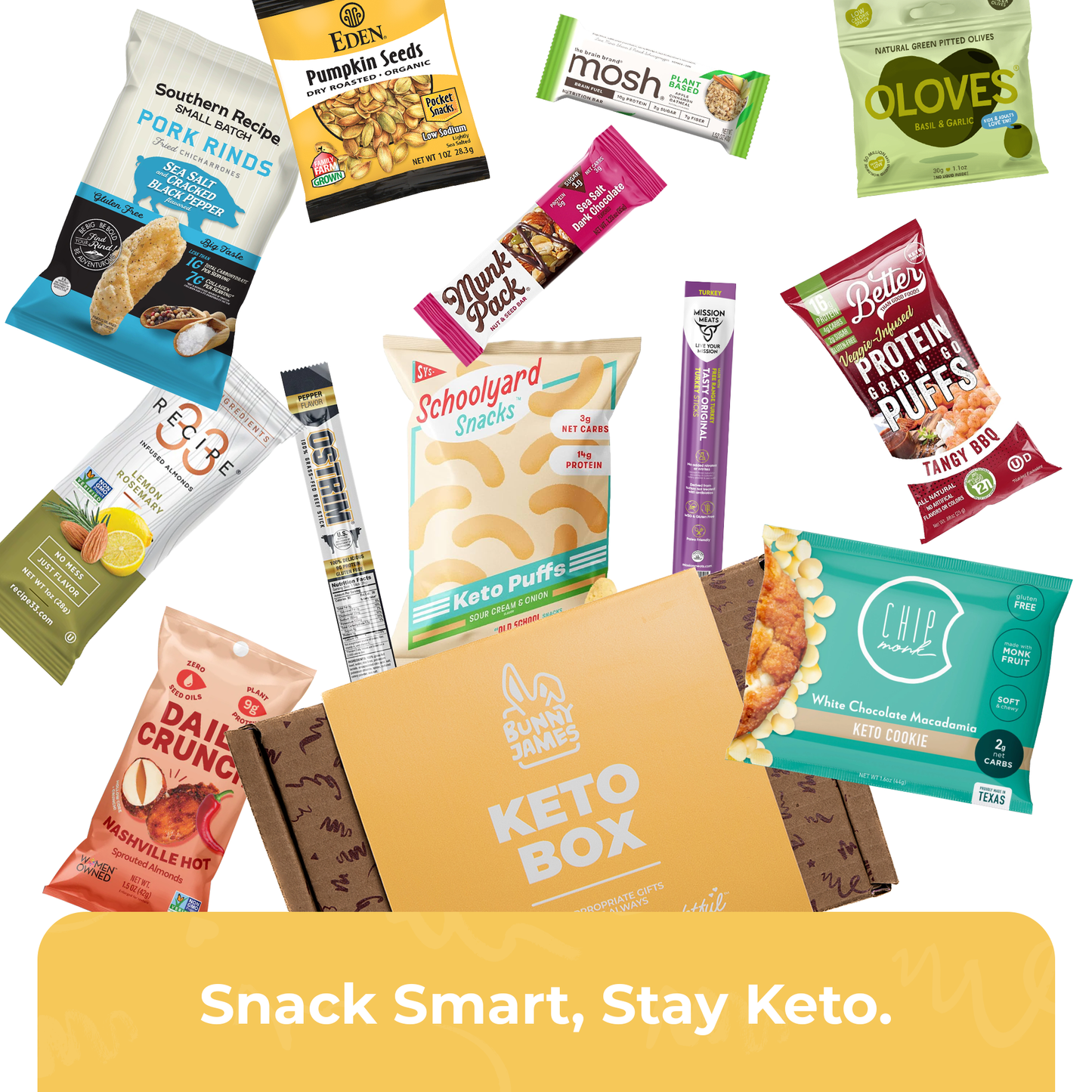 Bunny James Boxes Keto Box Keto Back-to-School Snack Box Sampler | Low Carb, High Protein Treats