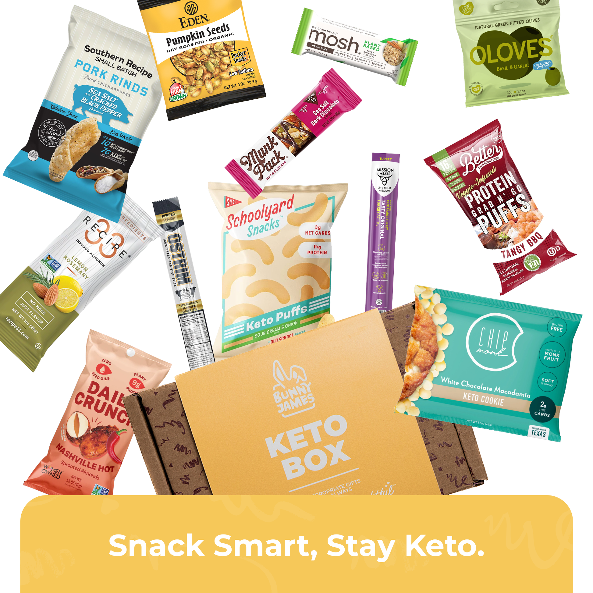 Bunny James Boxes Keto Box Keto Back-to-School Snack Box Sampler | Low Carb, High Protein Treats