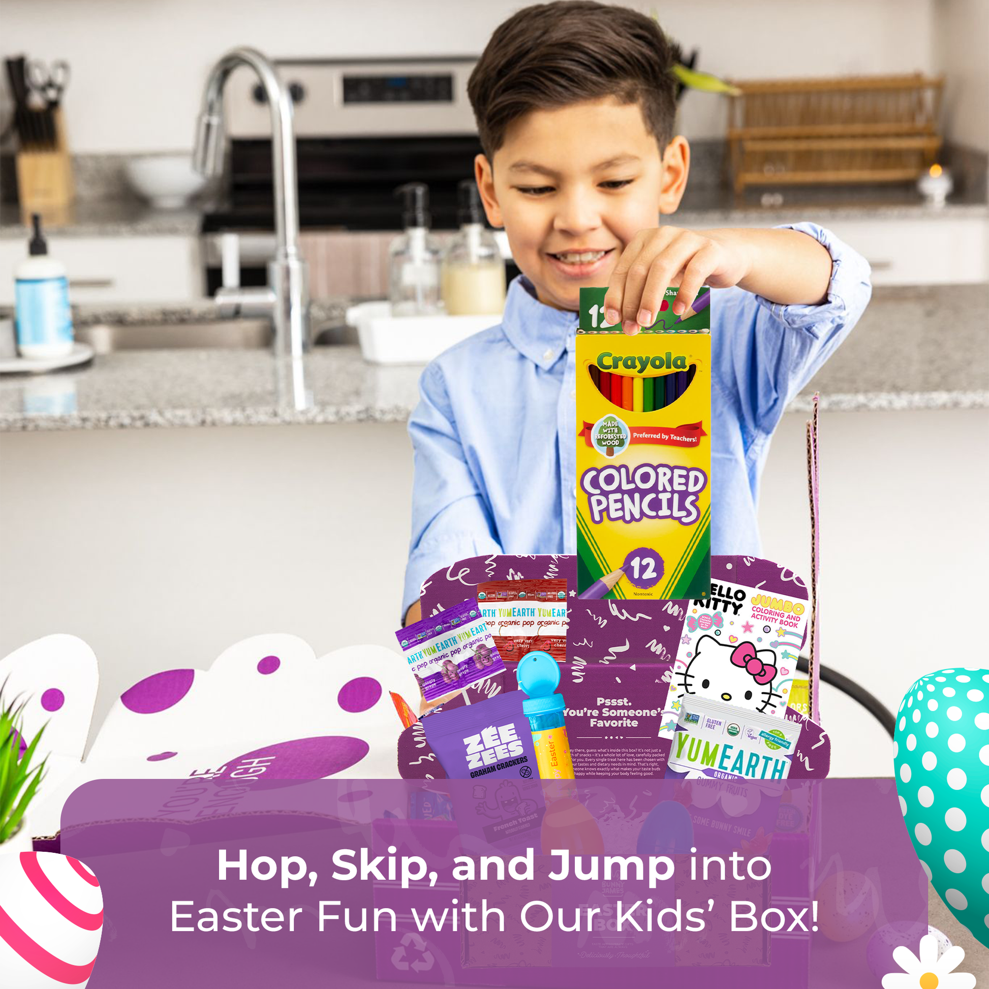Bunny James Boxes Kids Treat Box: Healthy Organic Snacks & Fun Activities