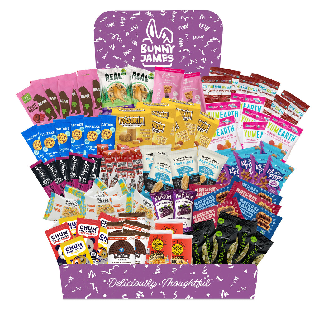 Bunny James Boxes Office Snack Box Indulgent Snacks (90 count) Variety Bulk Snack Office Box