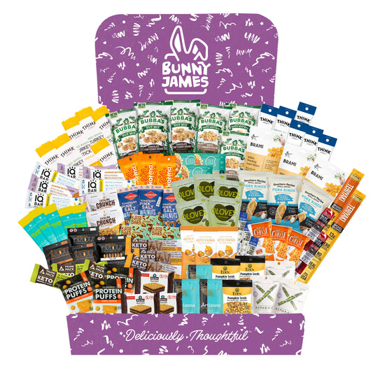 Bunny James Boxes Office Snack Box Keto (90 count) Variety Bulk Snack Office Box