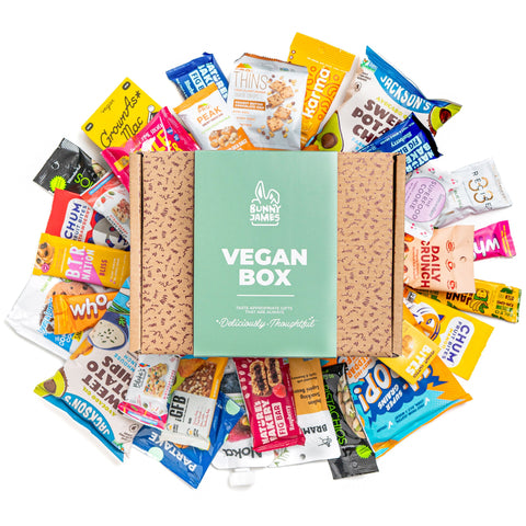 Deluxe Vegan Snack Gift Box: Cookies, Protein, Fruit, Nuts, Bars, Chips