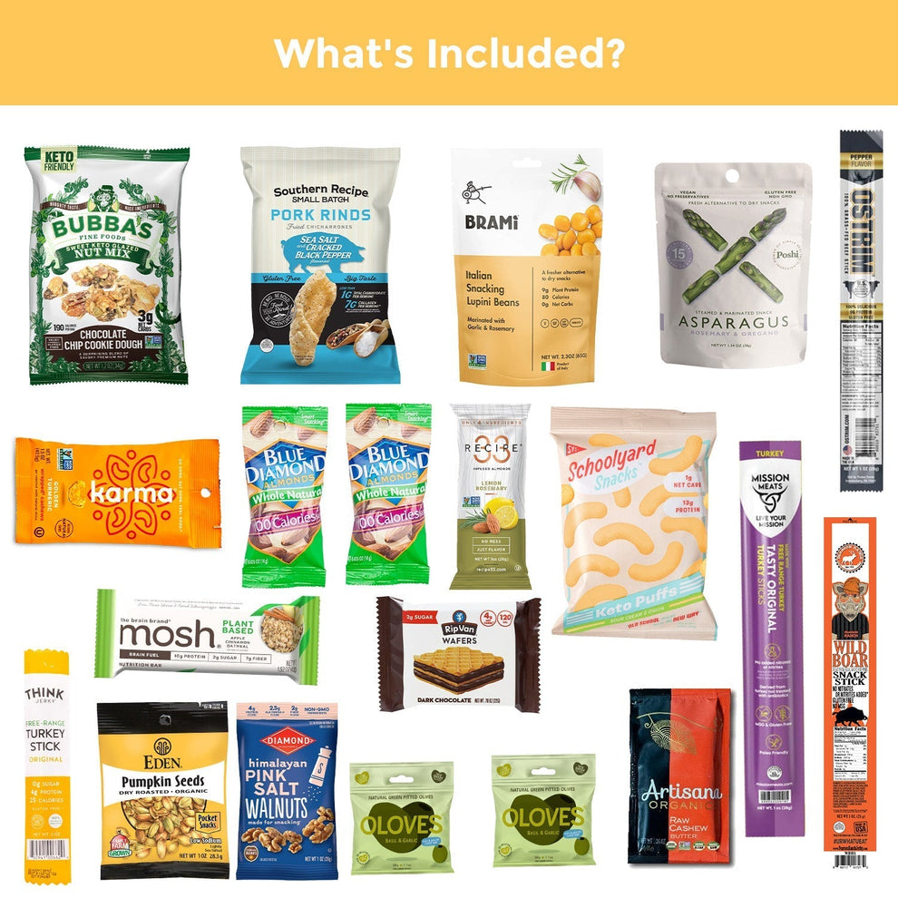 Keto Healthy Snack Box Ultra Low Carb, Low Sugar, High Fat Snacks