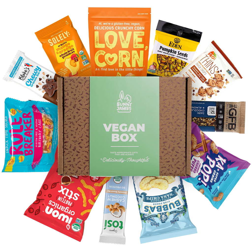 Bunny James Boxes Snack Boxes Premium Vegan & Gluten Free Box Assortment (15 Snacks)