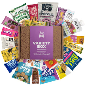 Bunny James Boxes Snack Boxes Vegan Snacks Gift Box: Cookies, Bars, Chips, Jerky & More