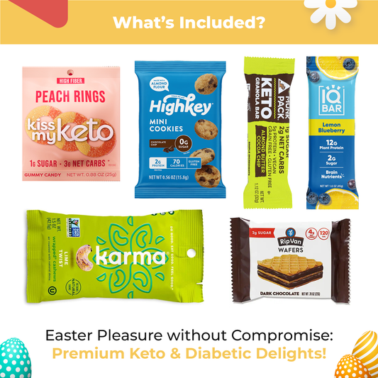 Bunny James Boxes Snack Gift Bag Keto Snack Bag: Diabetic-Friendly, Low-Carb Treats