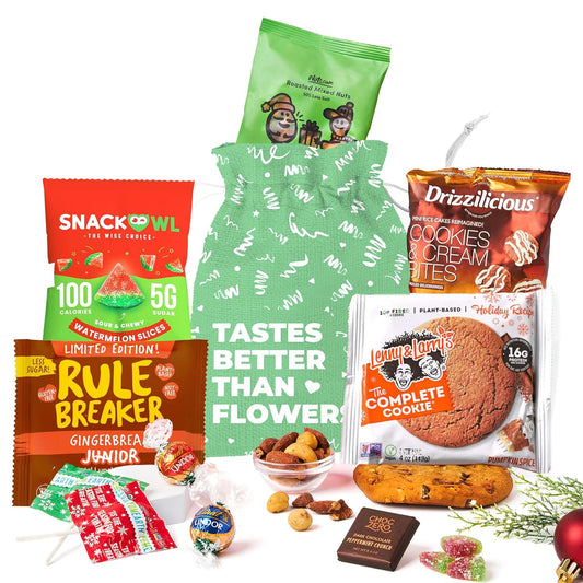 Bunny James Boxes Snack Gift Bag Vegan Snack Gift Bag – Candy, Chocolate & Gourmet Treats Inside