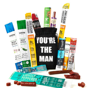 Bunny James Boxes Snack Jerky Sticks Gift for Men - Curated Assortment of High Protein Snacks