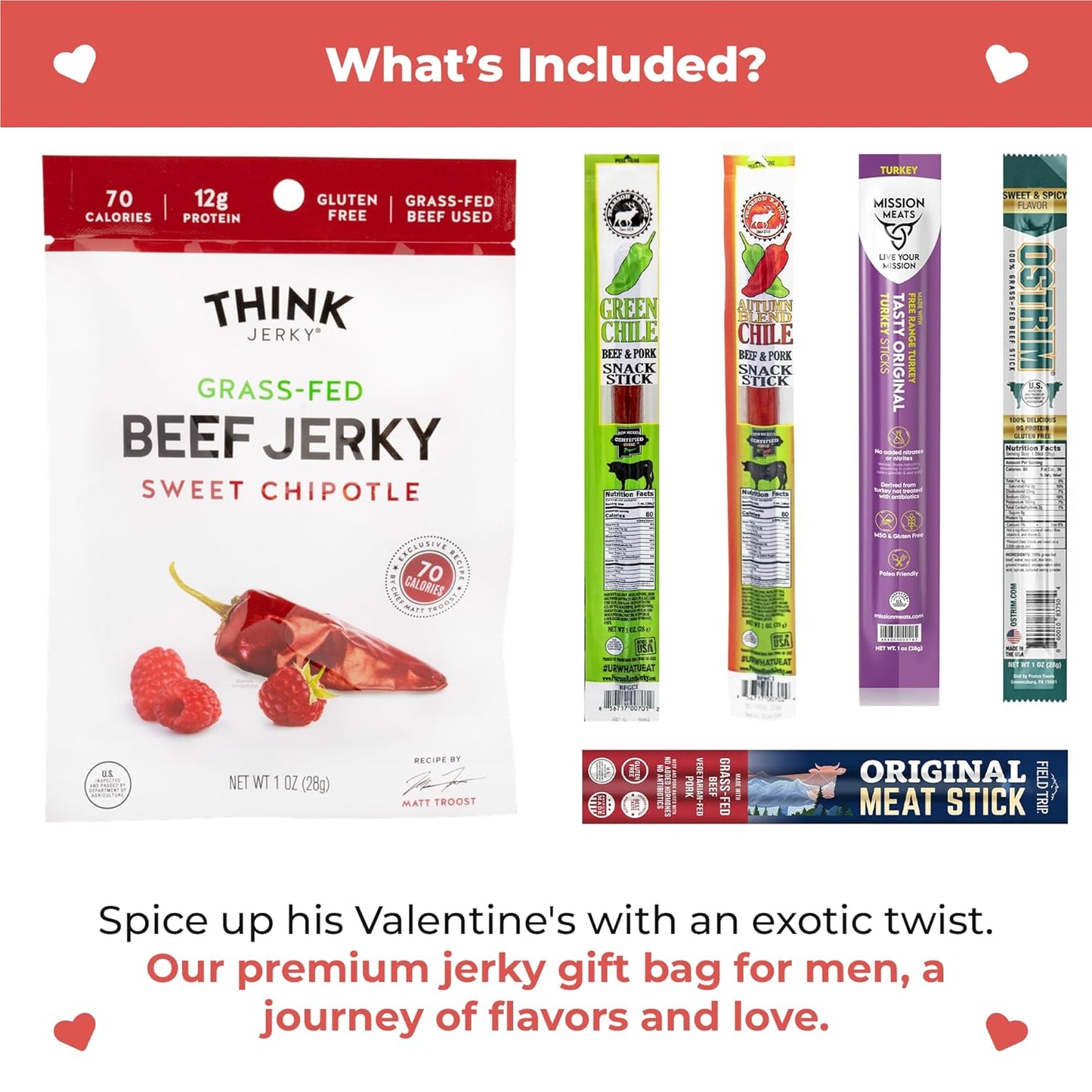 Bunny James Boxes Snack Valentine’s Day Snack Gift Bags – Jerky, Nuts & Keto-Friendly Treats