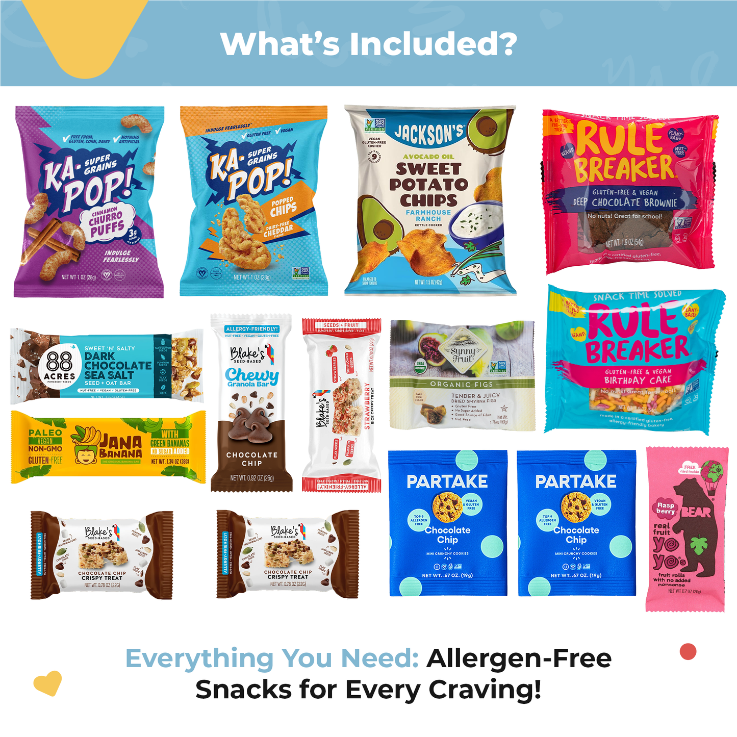 Bunny James Boxes Specialty Box Premium Top 8 Allergen Free Box | School-Safe, Worry-Free Treats