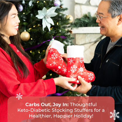 Bunny James Boxes Stocking Diabetic-Friendly Holiday Stocking: A Festive Red Stocking Packed with Delicious Low-Sugar Treats and Snacks Perfect for Thoughtful Gifting This Holiday Season