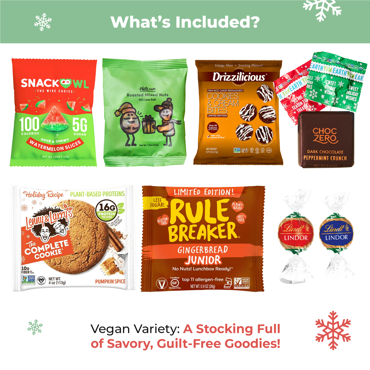 Bunny James Boxes Stocking Festive Vegan Holiday Stocking – A Thoughtful Stocking Stuffer Filled with Delicious Vegan Treats for Loved Ones