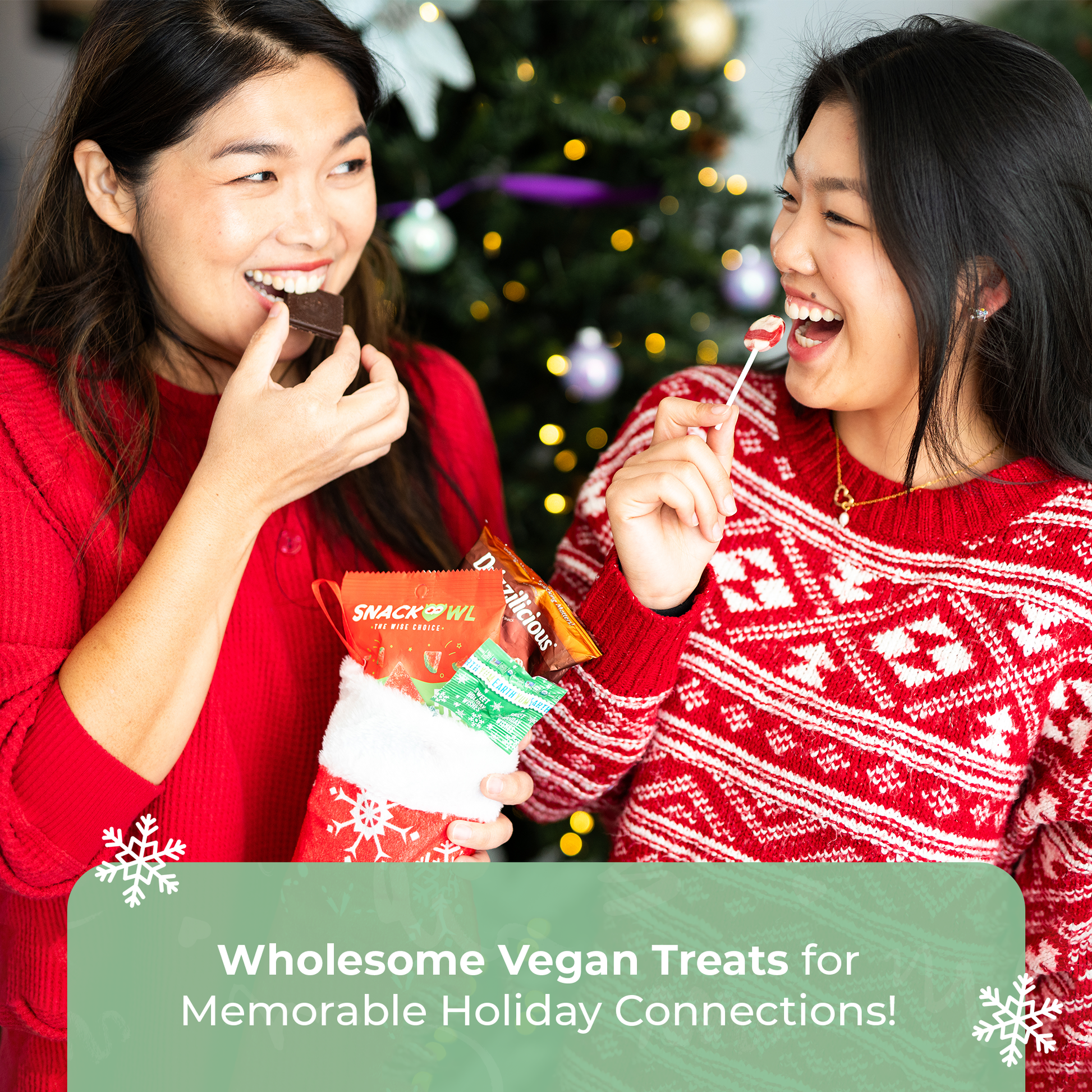 Bunny James Boxes Stocking Festive Vegan Holiday Stocking – A Thoughtful Stocking Stuffer Filled with Delicious Vegan Treats for Loved Ones