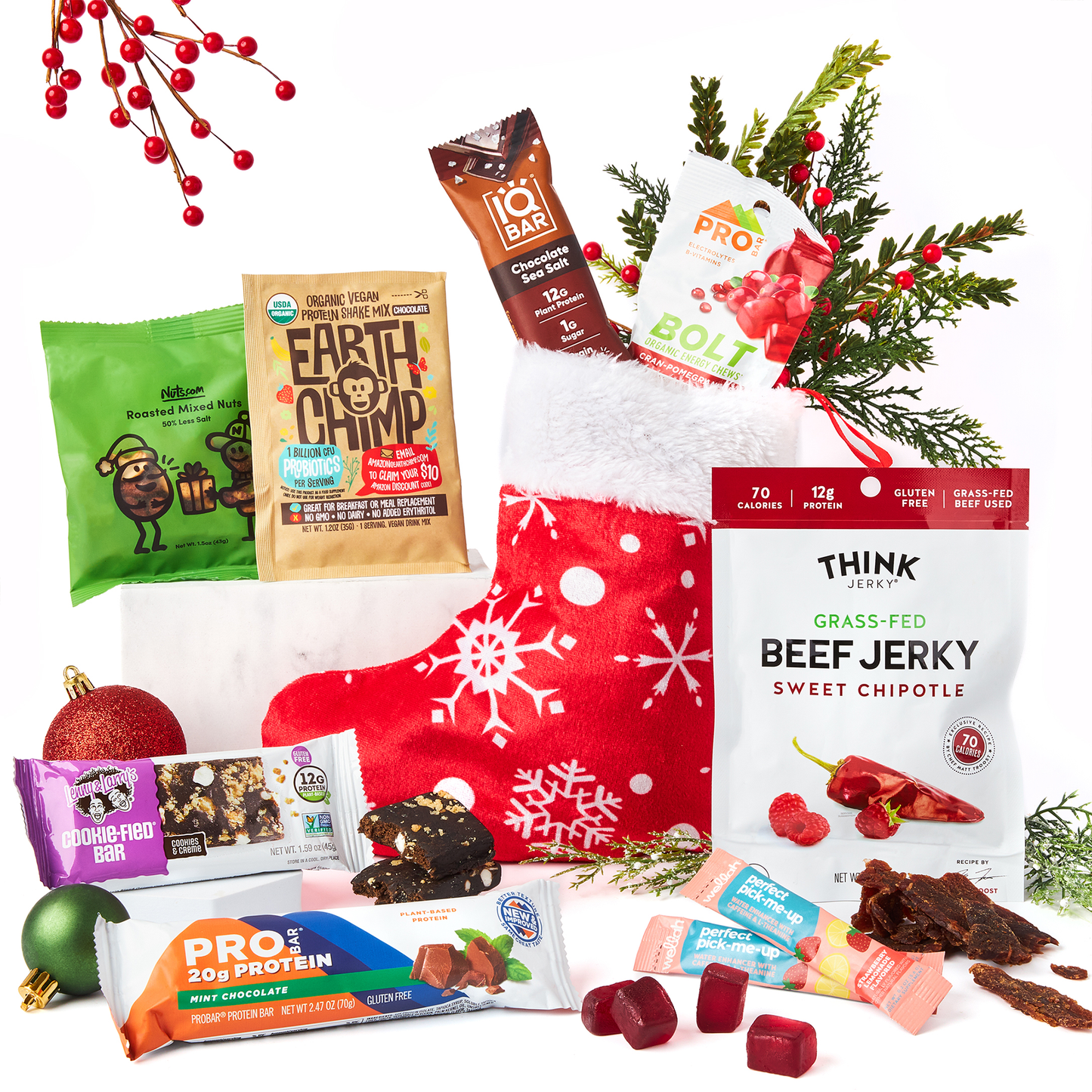 Bunny James Boxes Stocking Fitness Holiday Stocking: A Festive Red Stocking Filled with Nutritious Snacks and Protein Treats Perfect for Active Gift Recipients This Holiday Season