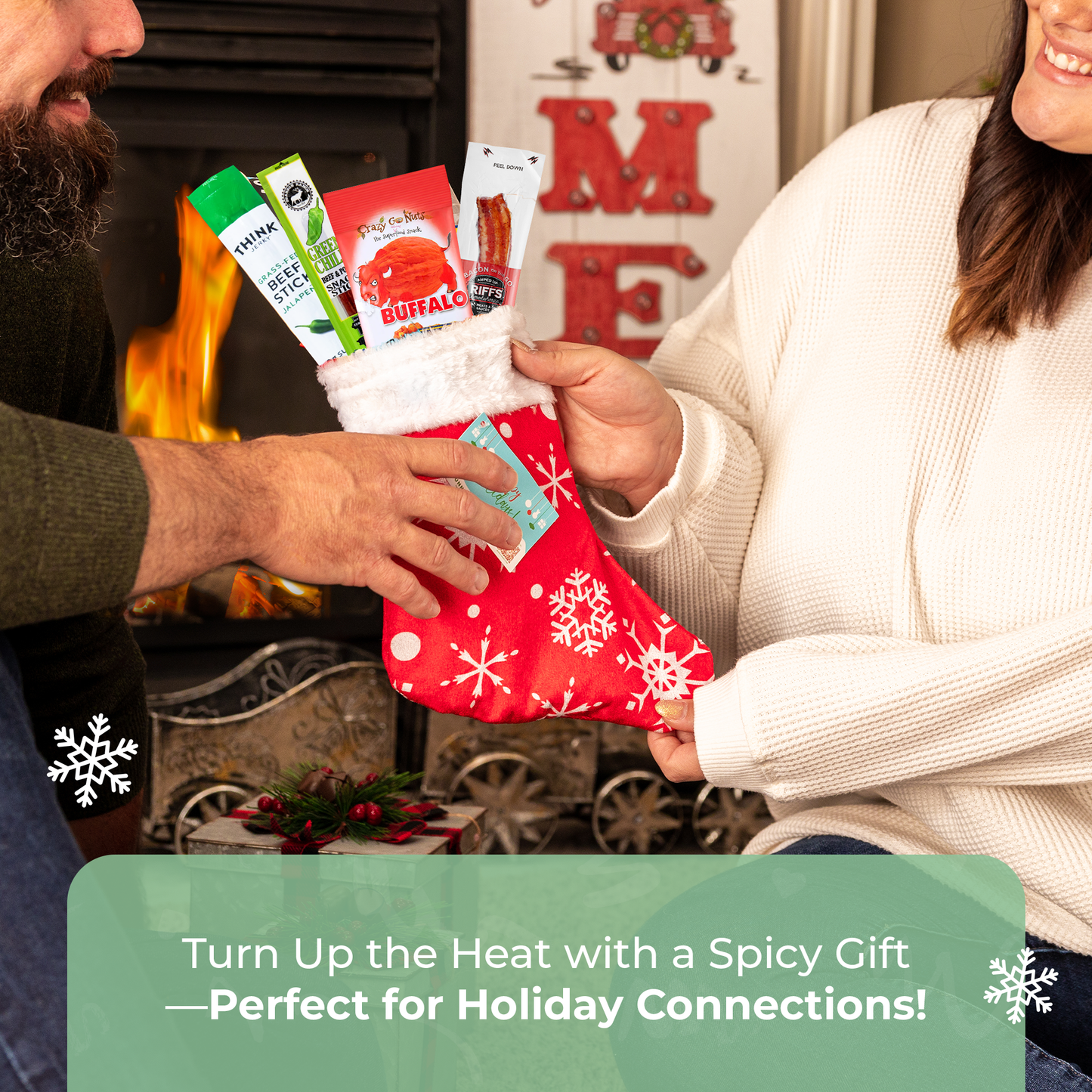 Bunny James Boxes Stocking Holiday Spicy Jerky and Nuts Stocking: A Bold, Flavorful Stocking Stuffer Packed with Savory Snacks for Your Loved Ones