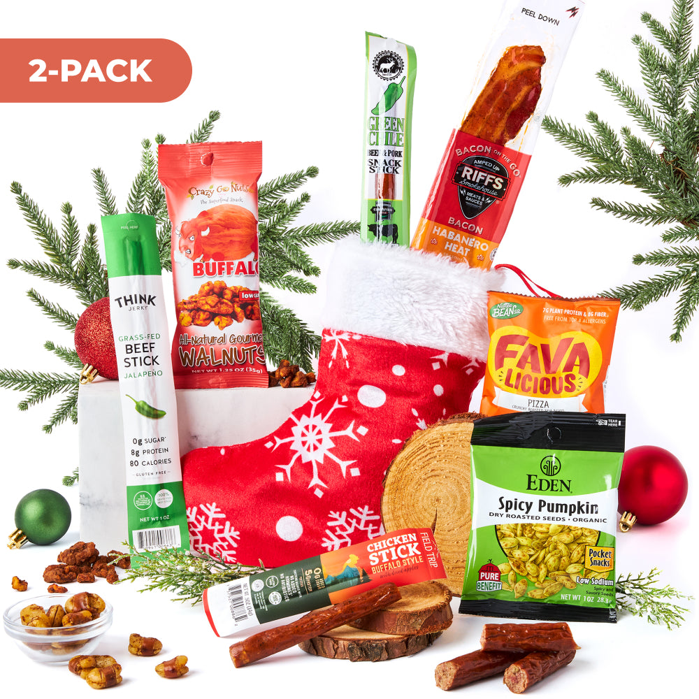 Spicy Jerky & Gourmet Nut Holiday Stocking 2-Pack