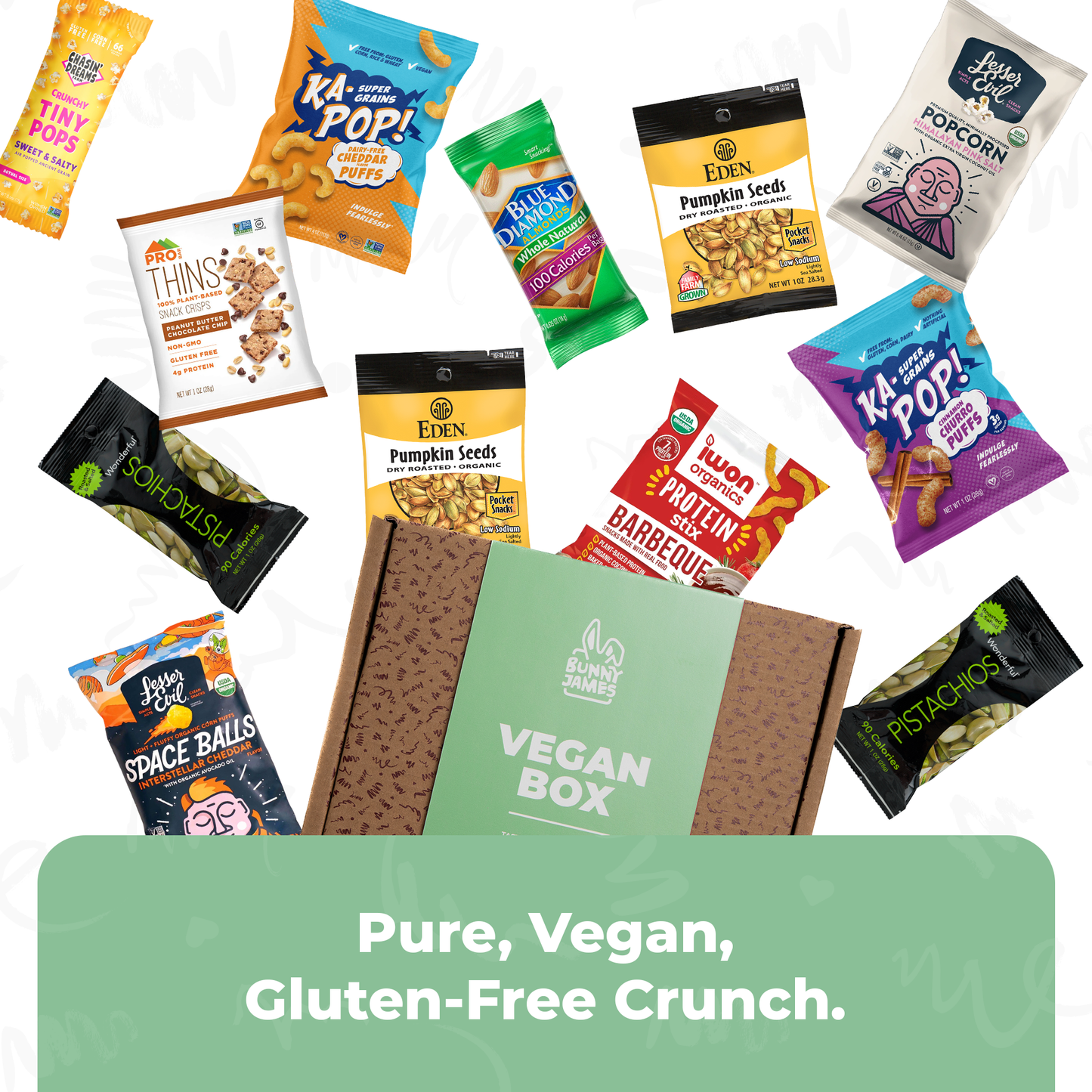 Bunny James Boxes Vegan Box Premium Vegan and Gluten Free Chip Box