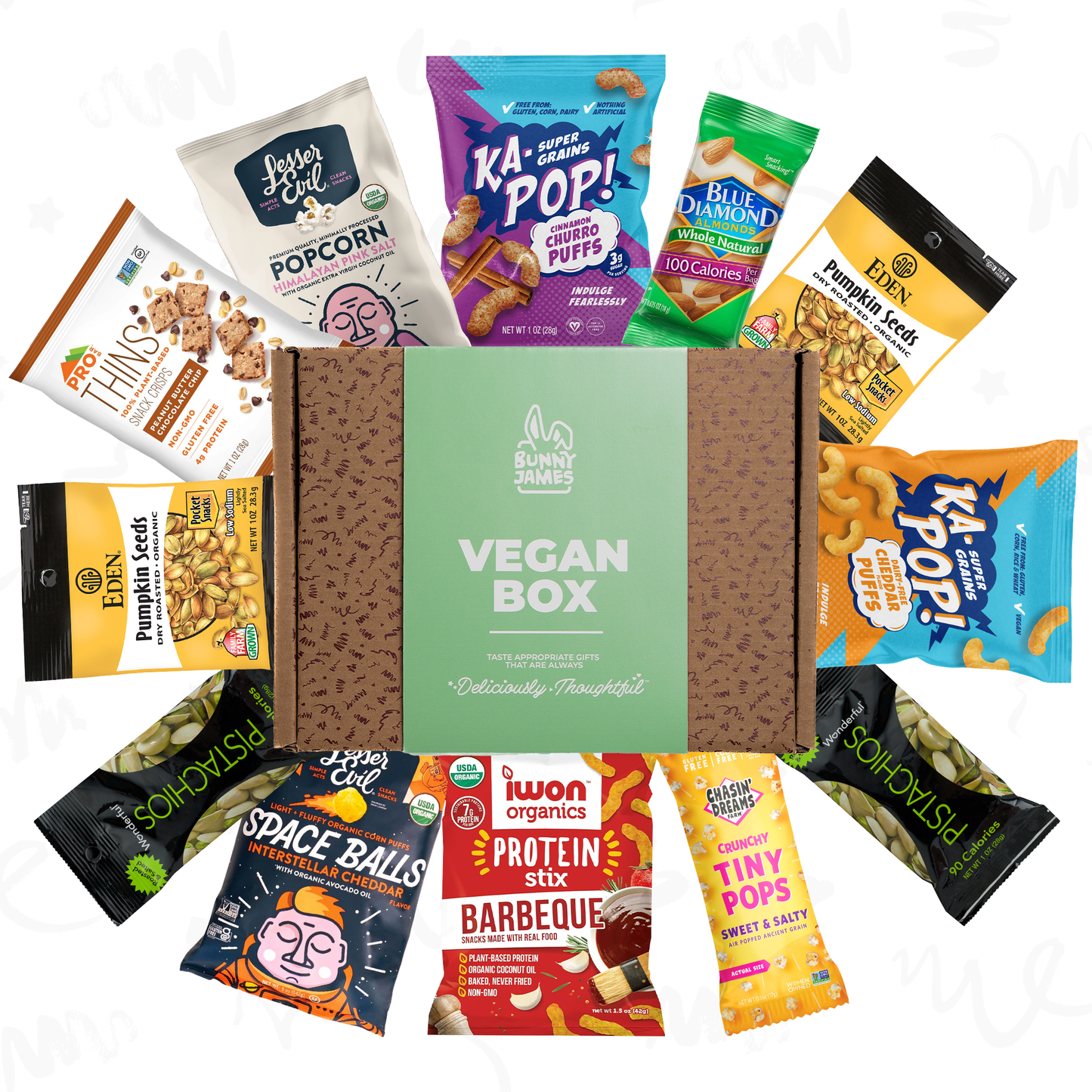 Bunny James Boxes Vegan Box Premium Vegan and Gluten Free Chip Box