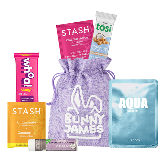 Bunny James Boxes Wellness Gift Self-Care Essentials: Teas, Face Mask & Lip Balm