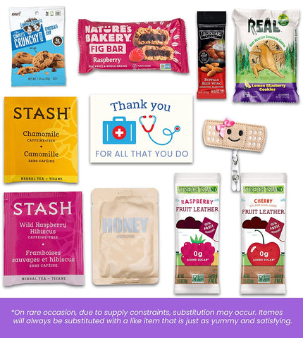 Nurse Appreciation Healthy Snack & Body Care Gift Box