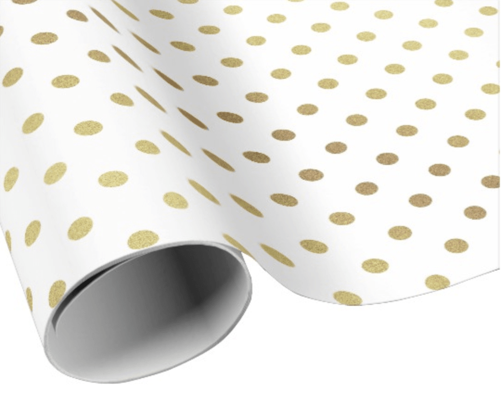 Nulls.Net Nulls Gift Product Gold Polka Dots Gift Wrap